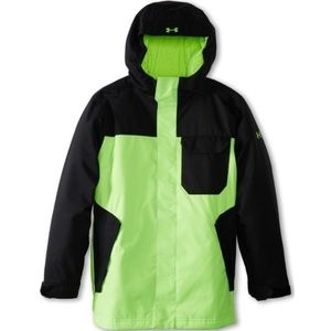 Under Armour UA Coat Jacket Size XS 7 Waterproof Ski Snow Green Black New Winter